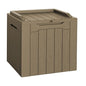 Flamaker Deck Box 31 Gallon Waterproof Resin Small Storage Box with Lid - color: Light Brown, size: 31 Gallon