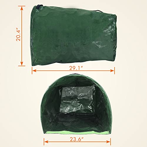 Gardzen 2 Pack 53 Gallon Dustpan Style Yard Waste Bags Reusable