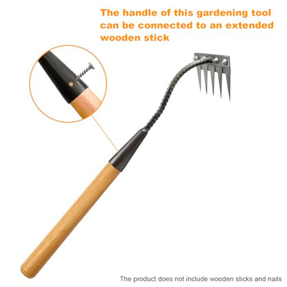 Ironrake The Heavy-Duty Iron Weeding Rake,1pc Iron Rake with 5 Metal Tines - size: 5 TINES