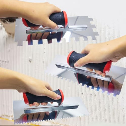 Tile Tools Square-Notched Trowel Set,3 PCS Grout & Margin Trowel