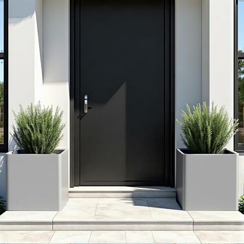 Large Square Metal Planter Box, 20-Inch - color: Gray, size: 20"L x 20"W x 20"H