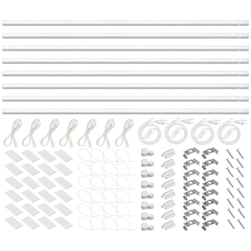 Barrina T5 Grow Lights, 4FT 160W (8 X 20W), 5000K, Full Spectrum, 8 Packs - color: White, size: 4ft-white Cover
