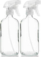 Large Clear Glass Spray Bottles, Empty, Refillable, Water, Fine Mist 16 oz