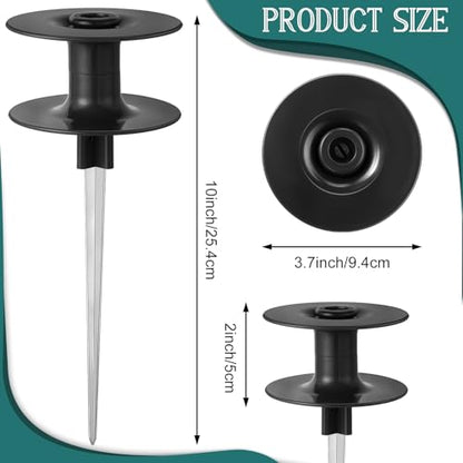 Chumia Garden Hose Guide Stakes, 10 Inch Metal Spike, Black, 2 Pieces - color: Black