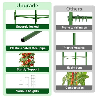 ZeeDix 65 Inch Heavy Duty Tall Tomato Cages for Garden 2 Pack - size: 65 Inch