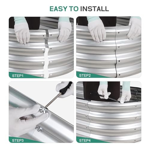 Galvanized Raised Garden Bed, 4x2x1ft, 2 Pack, Silver - color: Silver, size: 4×2×1ft (2 Packs)