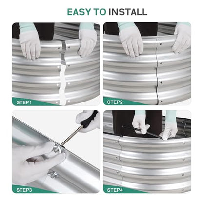 Galvanized Raised Garden Bed, 4x2x1ft, 2 Pack, Silver - color: Silver, size: 4×2×1ft (2 Packs)