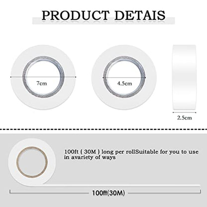6 Pack White Flagging Tape, Non-Adhesive Plastic Ribbon Neon Marking Roll - color: White