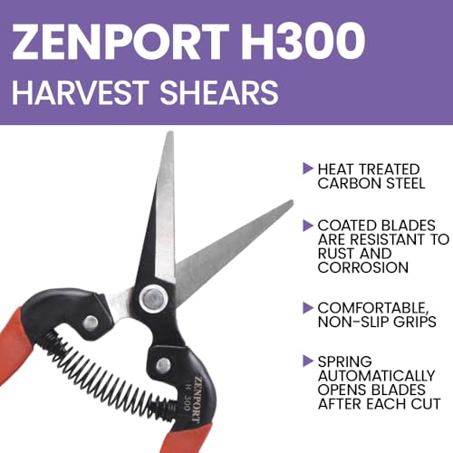 Zenport H300 Harvest Shear, Long Straight Carbon Steel Blade , Orange