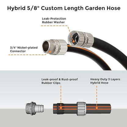 Giraffe Tools Garden Hose 5/8", 5ft Male to Female - size: 5ft Male to Female Hose