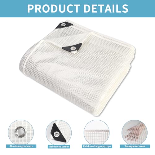 Clear Tarp 16x20FT, Greenhouse Tarp 10mil for Outdoor Garden Use - size: 16x20