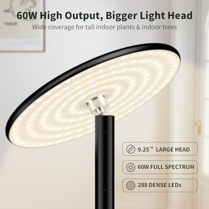 60W Tall Grow Light, 85” Full Spectrum Standing Plant Light