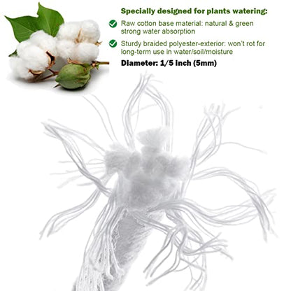 ORIMERC 30 feet 1/5 inch Self Watering Capillary Wicking Hydroponic Wick Cord Vacation Plant Sitter DIY Self-Watering Planter Pot Automatic Water System Device Potted Violet Auto Seedling Waterer Rope - size: 30 feet (1/5 inch)