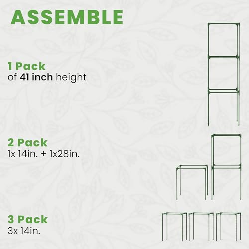 1 Pack 41" Square Tomato Cages for Garden - Large Tomato Trellis Stakes - size: 1 Pack, 41 Inches