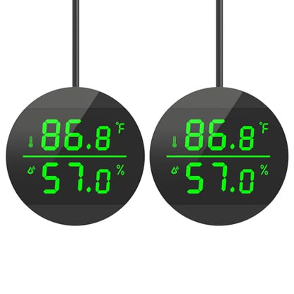 QZQ Reptile Thermometer and Humidity Gauge, Digital Display, 2-Pack Black - color: Black - 2 Pack