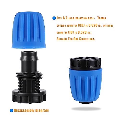 10 Pcs 1/2 Inch Irrigation Tubing End Plugs (1/2"ID x0.6-0.63"OD) - size: 1/2 Inch Plug