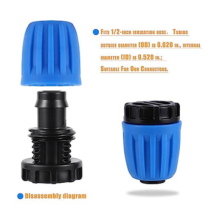 10 Pcs 1/2 Inch Irrigation Tubing End Plugs (1/2"ID x0.6-0.63"OD) - size: 1/2 Inch Plug