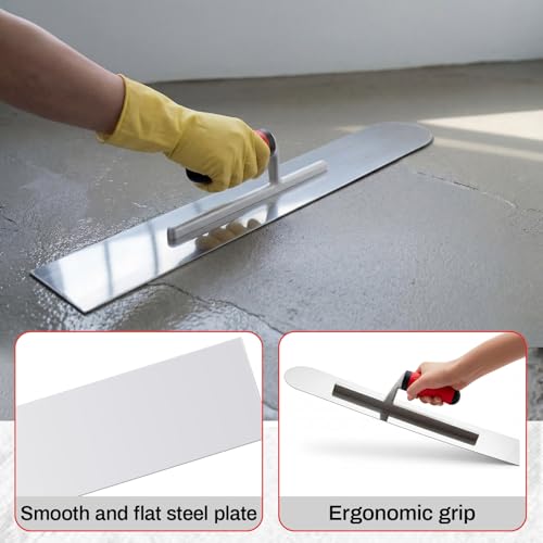MorningRo Large 20''x4'' Stainless Steel Pool Trowel Round End-Square Back
