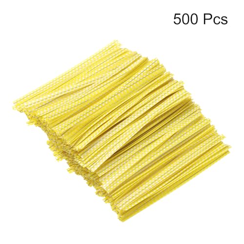 HARFINGTON 500pcs Bag Twist Ties 4" Reusable Plastic Twist Ties Wire Cable Ties for Party Bread Candy Cake, Yellow - color: Yellow