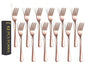 Rose Gold Fork Set of 12 Pieces, 6.8 inch Silverware forks, Stainless Steel Small Dinner forks, Kitchen Utensils for Home, Kitchen or Restaurant, Dishwasher Safe - size: Rose Gold Fork