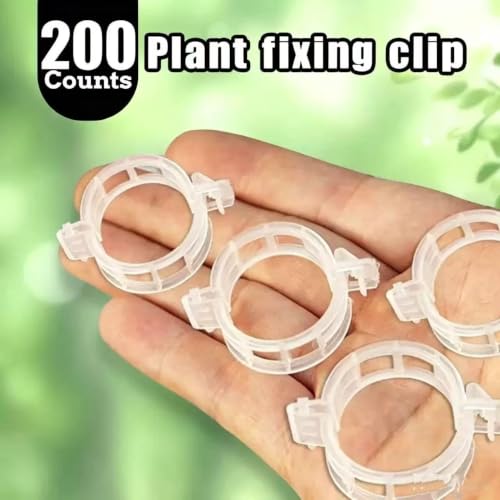 200 Pcs Plastic Trellis Plant Support Clips for Support, Grape and Tomato Vine, Vegetables Plants, Garden Clips to Grow Upright Makes Plants Healthier