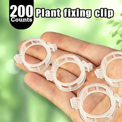 200 Pcs Plastic Trellis Plant Support Clips for Support, Grape and Tomato Vine, Vegetables Plants, Garden Clips to Grow Upright Makes Plants Healthier