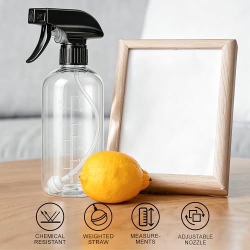 Spray Bottles 16 Oz 2-pack, 360° Any-Angle Spraying, Mist & Stream, Funnel - style: 16oz, 2 pack