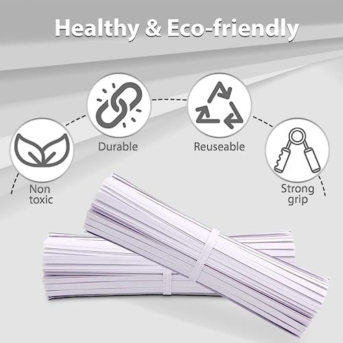 100 Pieces 5" Reusable White Paper Bread Twist Ties, White Twist Ties Bag Ties for Bags Bread Wire Ties Reusable Twist Tie for Treat Party Cello Candy Bread Coffee Bags Cake Pops