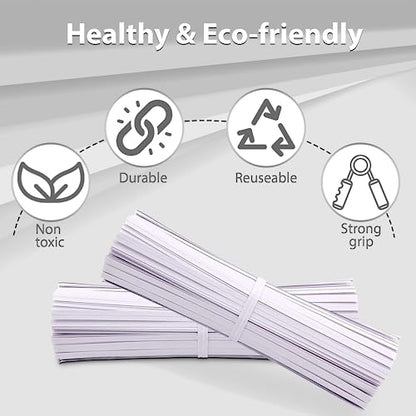 100 Pieces 5" Reusable White Paper Bread Twist Ties, White Twist Ties Bag Ties for Bags Bread Wire Ties Reusable Twist Tie for Treat Party Cello Candy Bread Coffee Bags Cake Pops