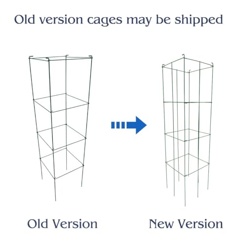 46" Height 12" Width 2PCS Green Square Folding Tomato Cage,Plant Support Stake Tower - size: 12*46inch Sq-Green Coated-2Pack