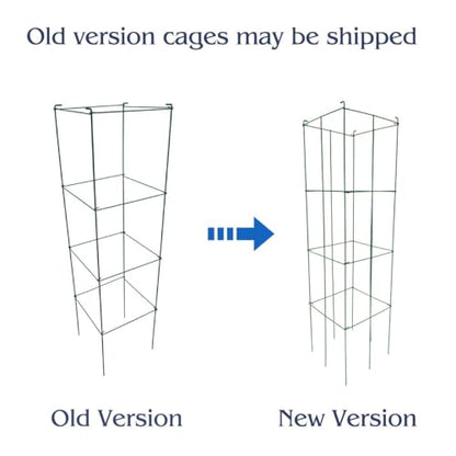 46" Height 12" Width 2PCS Green Square Folding Tomato Cage,Plant Support Stake Tower - size: 12*46inch Sq-Green Coated-2Pack