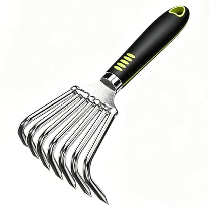 Small Hand Rake, 8 Inch Compact Weed Puller Tool,Mini Garden Leaf Claw Rake