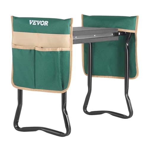 VEVOR Folding Garden Kneeler and Seat Heavy Duty, Widened 8" EVA Foam Pad, Portable Garden Stool with Tool Bags, Gardening Bench to Relieve Knee & Back Pain, Great Gifts for Seniors, Women, Parents - color: Green, size: 8" Widened Pad with 1 Tool Bag