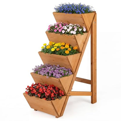 HAPPYGRILL 5-Tier Vertical Raised Garden Bed with Legs - size: 5-Tier
