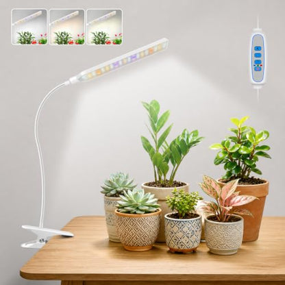 Kullsinss Clip-on Grow Lights for Indoor Plants, 57 LEDs 10W Plant Light - size: 1 Head-White