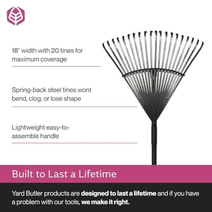Yard Butler World's Greatest Leaf Rake, Durable Steel Design ILT-20 - size: 18" Leaf Rake