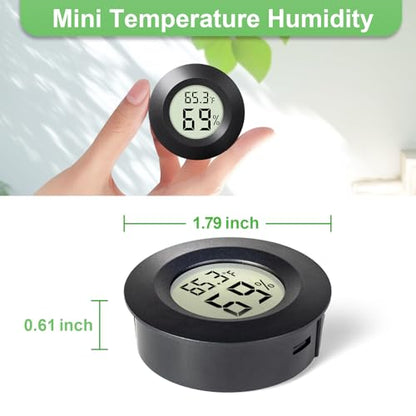 4-Pack Mini Hygrometer Thermometer Indoor Round Humidity Meter - color: 4 Pcs