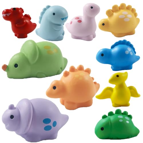 EMiEN 10 Pieces Mini Animals Dinosaur,Miniature Dinosaur, Triceratops,Pterosaur,Spinosaurus etc.for Dinosaur Park,Desk Decorative Items. - color: 10 Pcs Mini Dinosaur