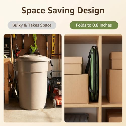 Collapsible Camping Trash Can 27 Gallon, Pop Up Outdoor Recycle Bin - size: 27 Gallons-No Lid