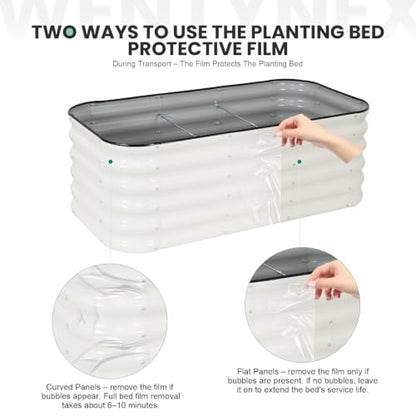 4×2×1.4FT Modular Raised Garden Bed, 3 In1 Galvanized Raised Planter