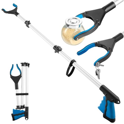 43 Inch Grabber Reacher Tool, Grabbers for Seniors Heavy Duty, Trash Picker Upper Grabber, Collapsible and Easy to Store, Wide Jaw, Grips Items Easily and Securely - size: 43 Inch