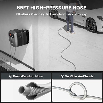 Giraffe Tools Grandfalls Retractable Wall Mount Pressure Washer G20, 65FT
