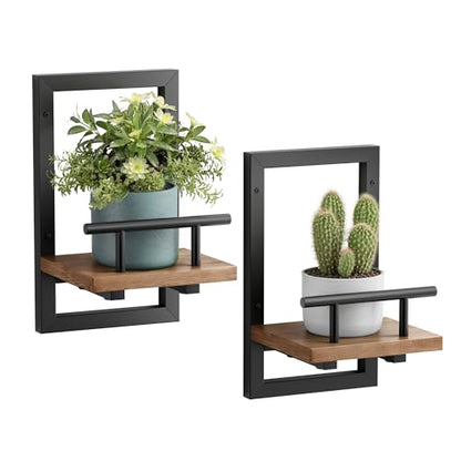 Sbosbo Floating Shelves for Wall Plant Shelf - color: Rustic Brown