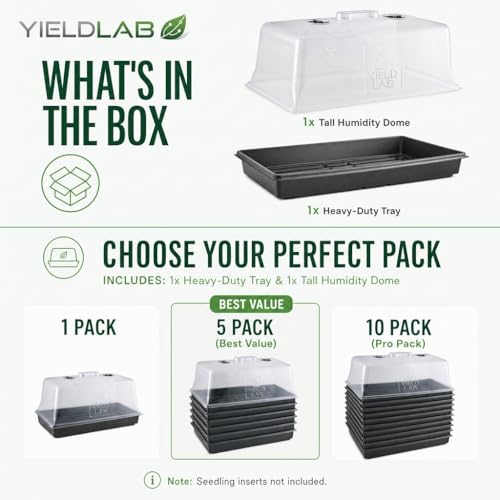 10x20 Humidity Dome with Plant Propagation Trays - 10 Pack Clone - size: 10 Trays + 10 Domes