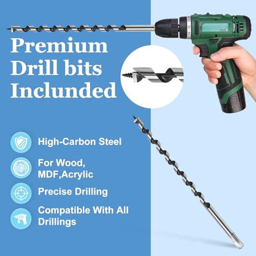 12 x 300mm (Approx. 15/32 x 12 Inch) Wood Auger Drill Bit - 1pcs - size: 12x300mm (Approx. 15/32 x 12")