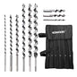 9Pcs Long Auger Drill Bit Set for Wood, 1/4"-7/8"