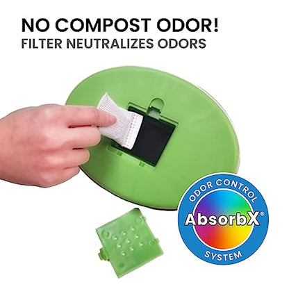 iTouchless Stainless Steel Compost Bin 1.6 Gallon Includes AbsorbX Odor Filter System, Pest-Proof, Titanium Rust-Free Space-efficient Slim Oval Shape 6 Liter Kitchen Countertop Trash Can