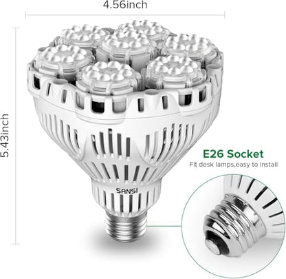 SANSI Dimmable Grow Light Bulb Full Spectrum， 40W (Pack of 3) - size: PPFD 345 (Pack of 3)