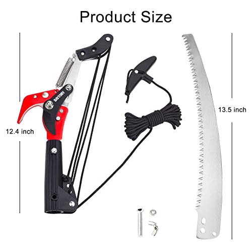 BAYTORY Extendable Tree Pruner Saw Head Without Pole, Pruning Shears - style: Plastic Connector | 4-Wheel