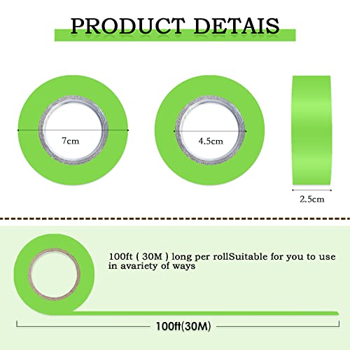 6 Pack Green Flagging Tape, Non-Adhesive Plastic Ribbon Neon Marking Roll - color: Green